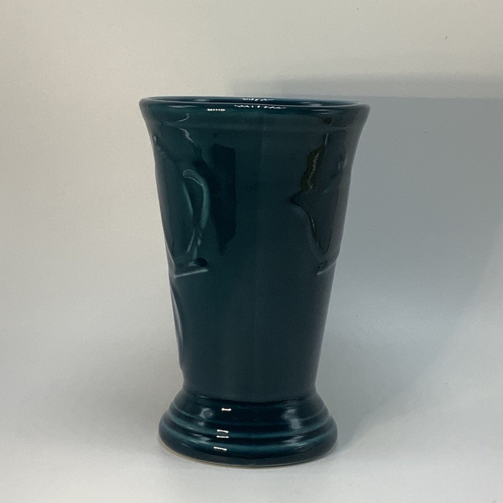 Fiesta Ware Juniper Pedestal Mug w/ Embossed Shapes Retired Homer Laughlin 6" - Picture 2 of 7